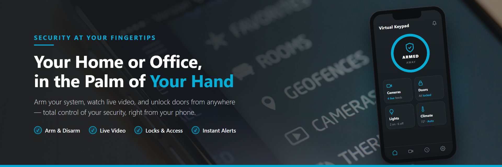 Manage your home or office security from your phone with the Virtual Keypad mobile app